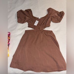 Cutout Brown Dress